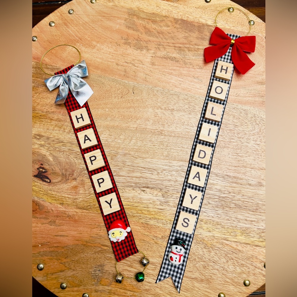 Handmade Scrabble Tile Christmas Ornament – Custom Holiday Word Décor - Picture 4 of 14
